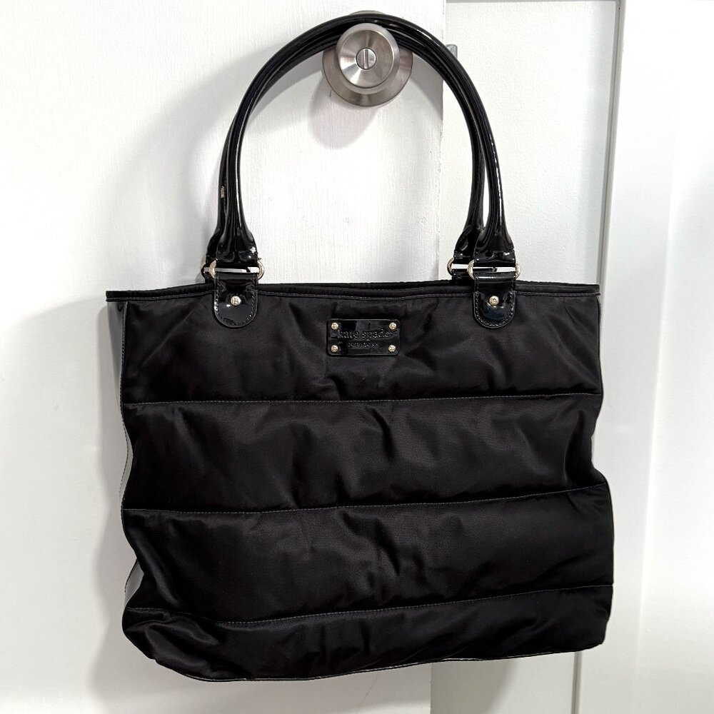 Black Nylon and Patent Leather Kate Spade Shoulder Bag